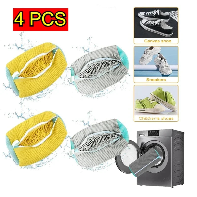 Sneaker Washing Net Bag To Wash Slippers Shoe Laundry Net Washing Machine Bag Slippers Shoes Bags Wash Slippers Washing Shoe Bag Oasis Select 4PCS-Mix