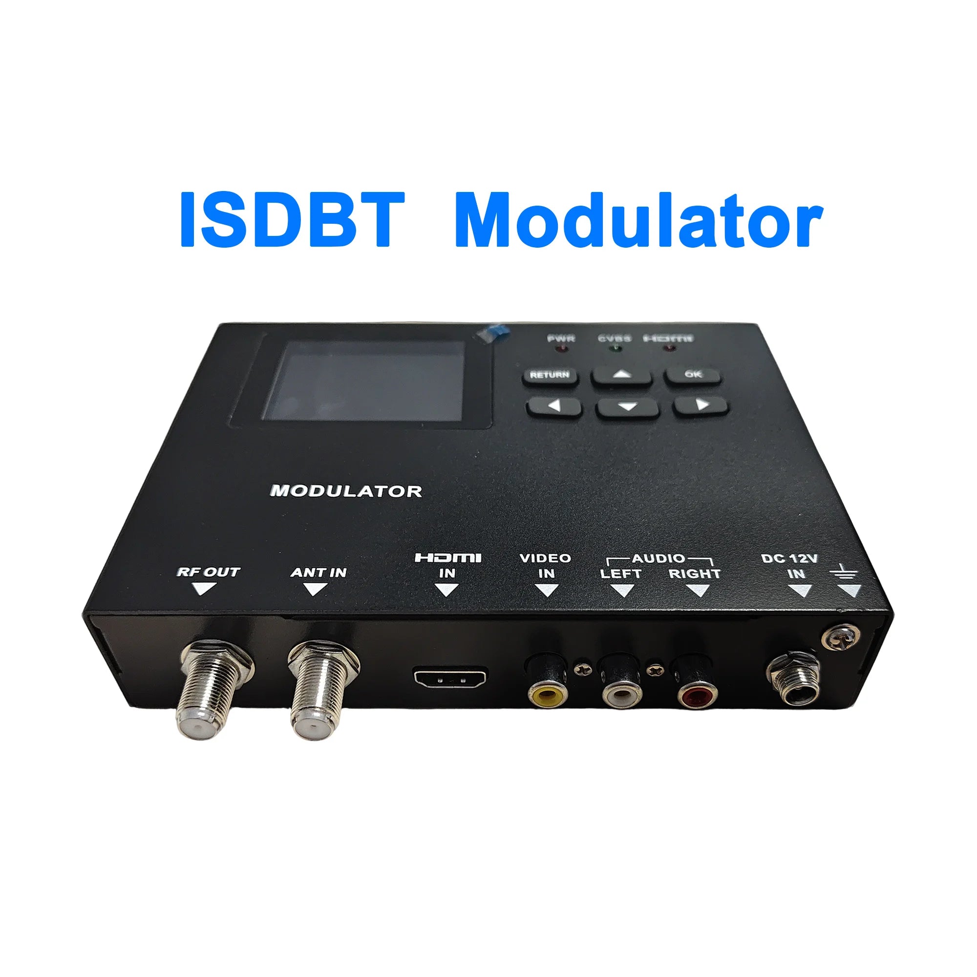 DVB-T modulator, MPEG-4 AVC/H.264 encoding and modulation capabilities, audio and video signal conversion to DVB-T RF output Oasis Select ISDBT