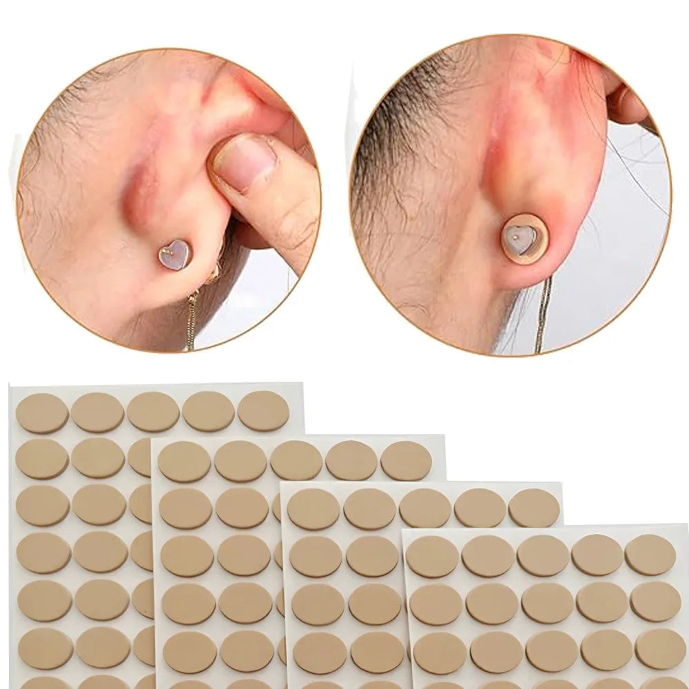 50pcs Earring Support Patches Earring Lifters and Backs for Support Pads Waterproof Lifting Patches Ear Lobe Backs Nude Color Oasis Select