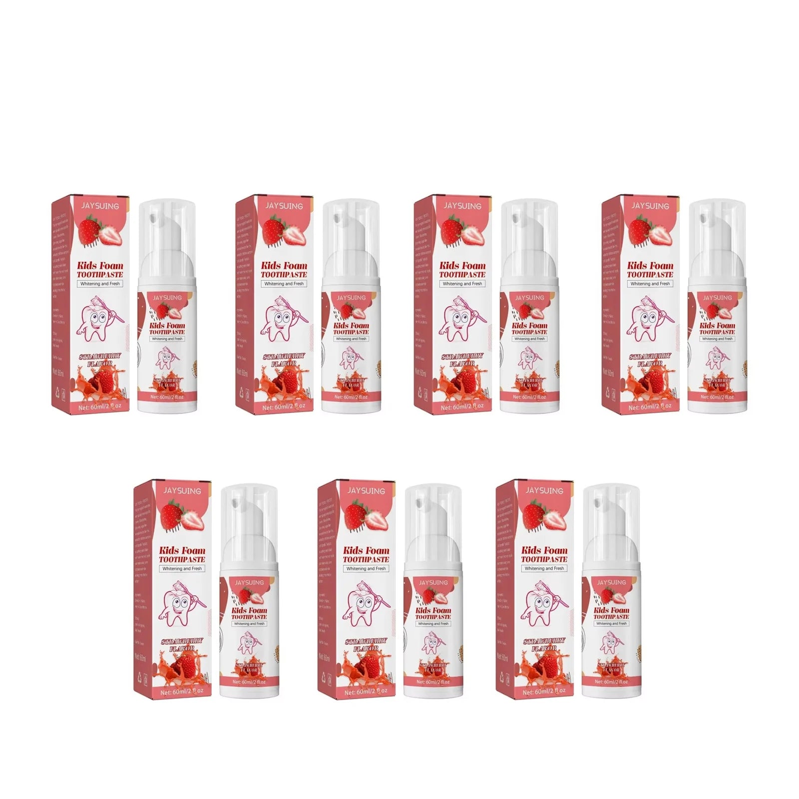 Kids Foam Toothpaste – Whitening, Stain Removal & Gum Care Kids Foam Toothpaste Oasis Select strawberryx7pcs