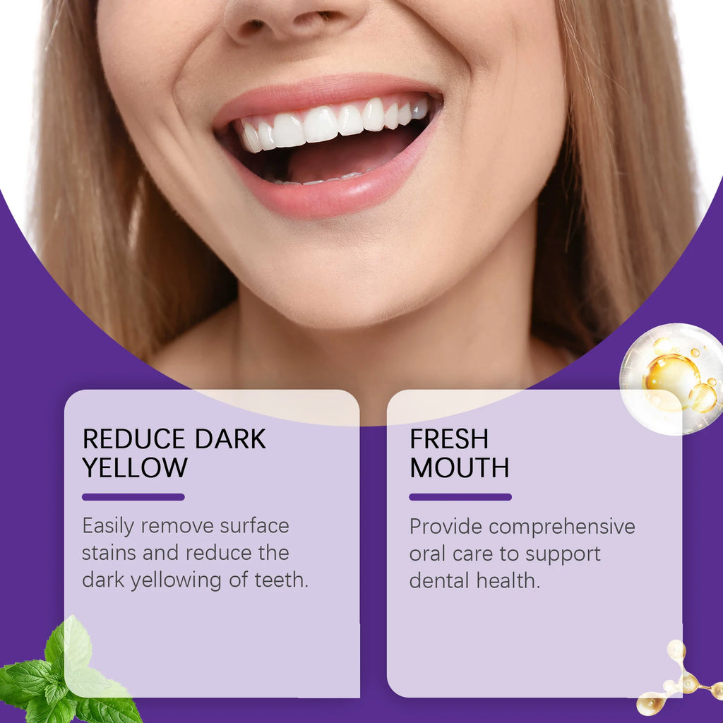Purple Cleaning Tooth Powder Reduce Gum Discomfort Decompose Dental Plaque Preventing Tooth Decay Fresh Breath Oral Care Powder Oasis Select