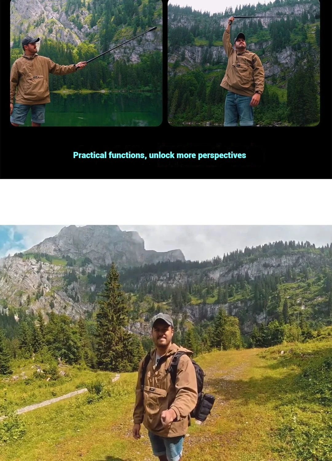 1.2m Invisible Selfie Stick Bullet Time Tripod for Insta360 & DJI