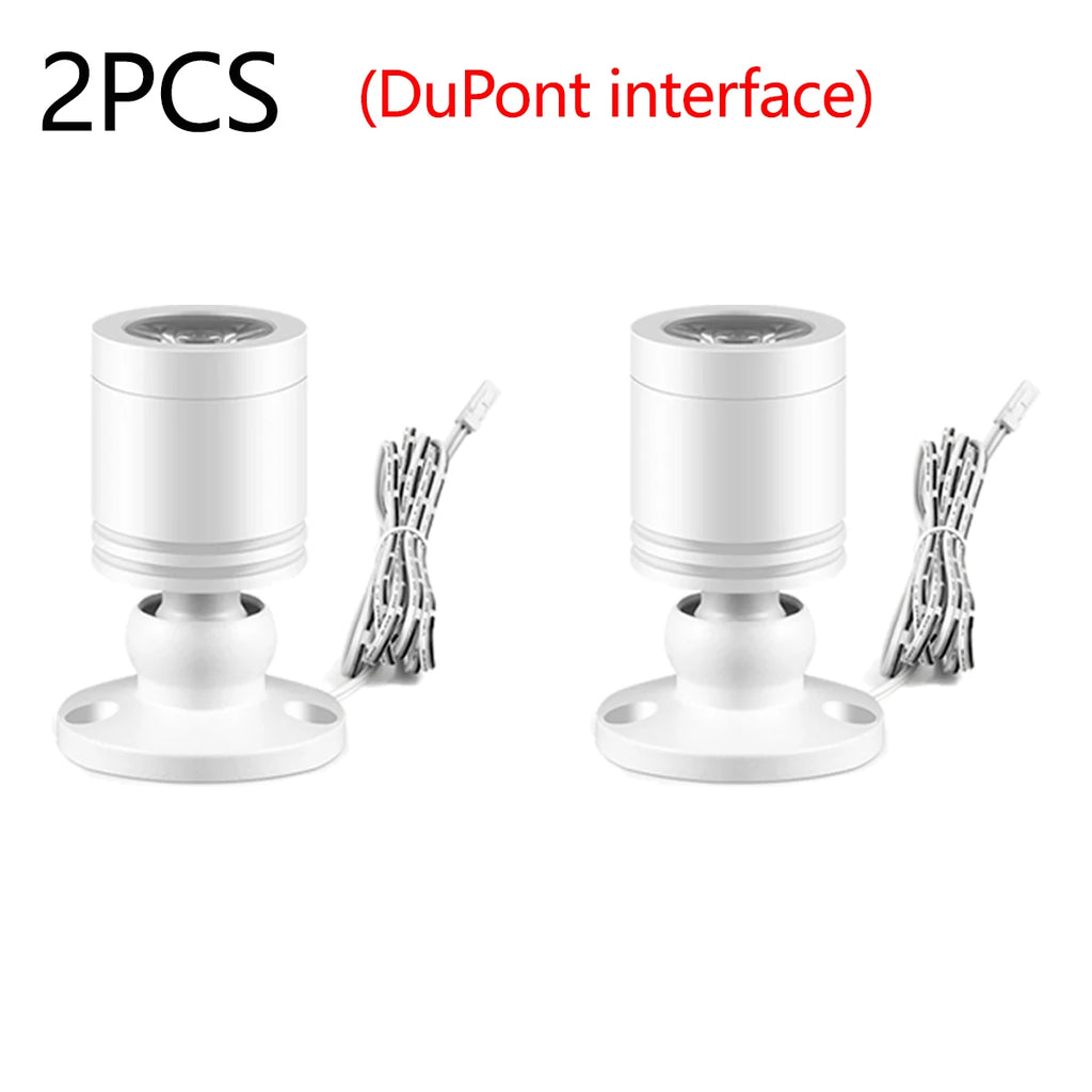 1/2/4/6/10Pcs a Pack Mini LED Spotlight 3W 12V Aluminum Shell Ceiling Wardrobe Wine Cabinet Surface Mount Home Wall Decor Lamp Oasis Select 2PCS White Shell White