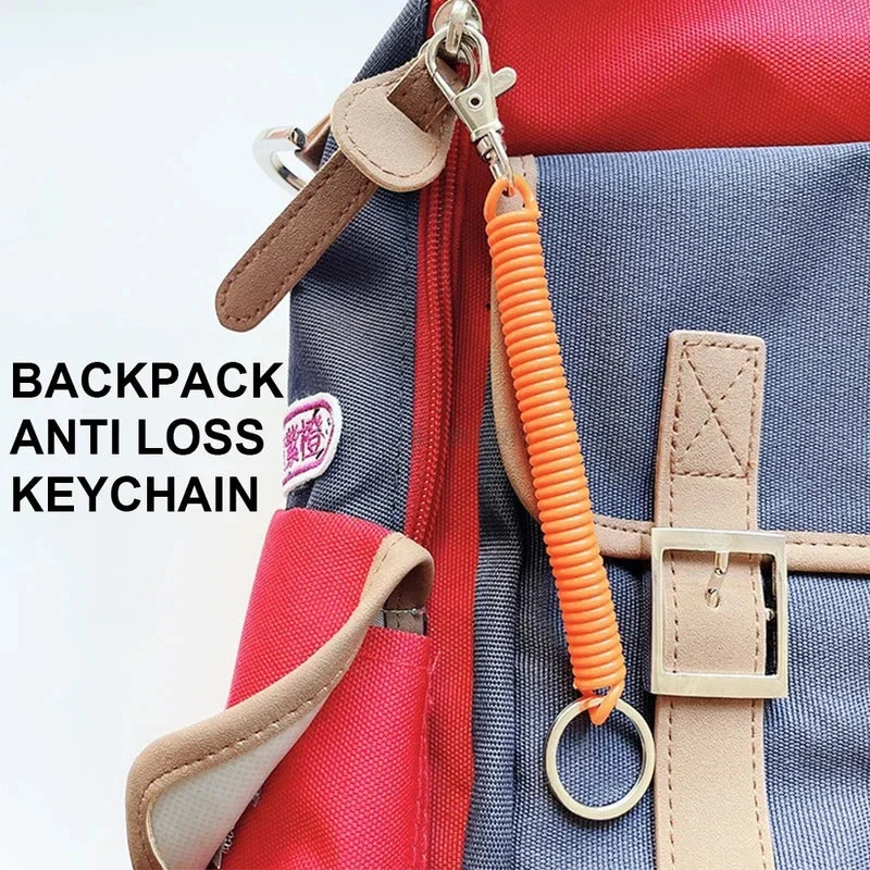 1/2/4pcs Spiral Telescopic Spring Coil Keychain Anti-Theft And Anti Loss Pull Rope Safety Keyring, With Metal Lobster Buckle Oasis Select