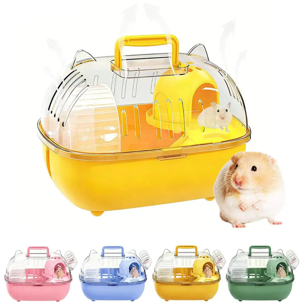 Transparent Hamster Carry Cage – Portable Small Pet Carrier