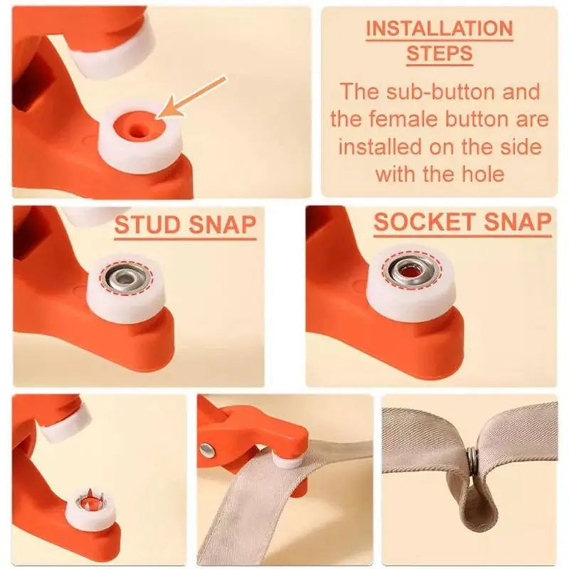 LIKE WISH Five Claw Button Installation Tool Pliers Invisible Snap Button Sewing-Free Button Set Is Suitable For DIY Crafts Oasis Select