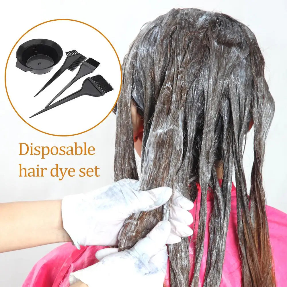 4Pcs Home Salon Hair Dyeing Brush Set Hair Dyeing Cream Bowl Coloring Brush Comb Kits Hair Tint Applicator Barber Styling Tool Oasis Select