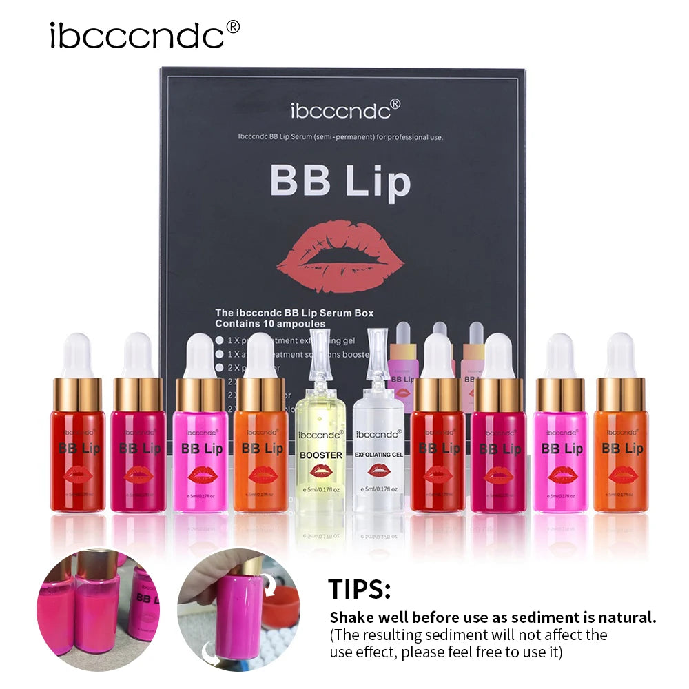 Semi-Permanent Lip Serum Kit Tinted Lip Gloss Long Lasting Moisturizing High Pigmented Lip Makeup Nourish Smooth Daily Lip Makeu Oasis Select