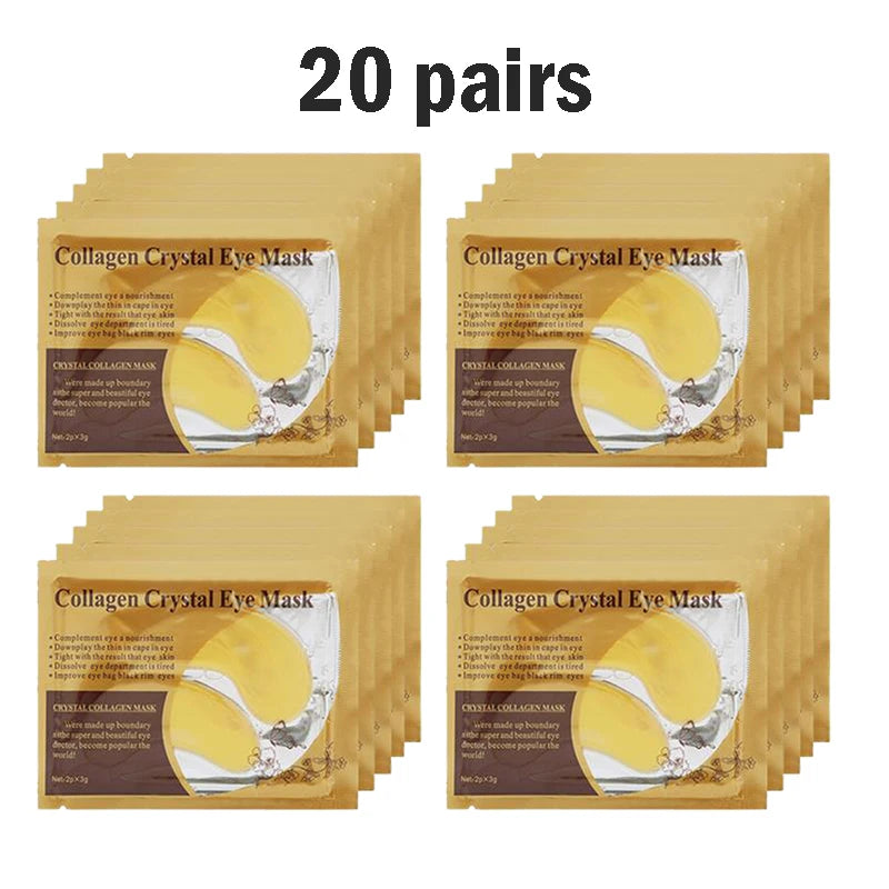 BIOAOUA Gold Collagen Eye Masks – Firm, Moisturize & De-Puff Eye Mask Patches Oasis Select Gold 20 pairs