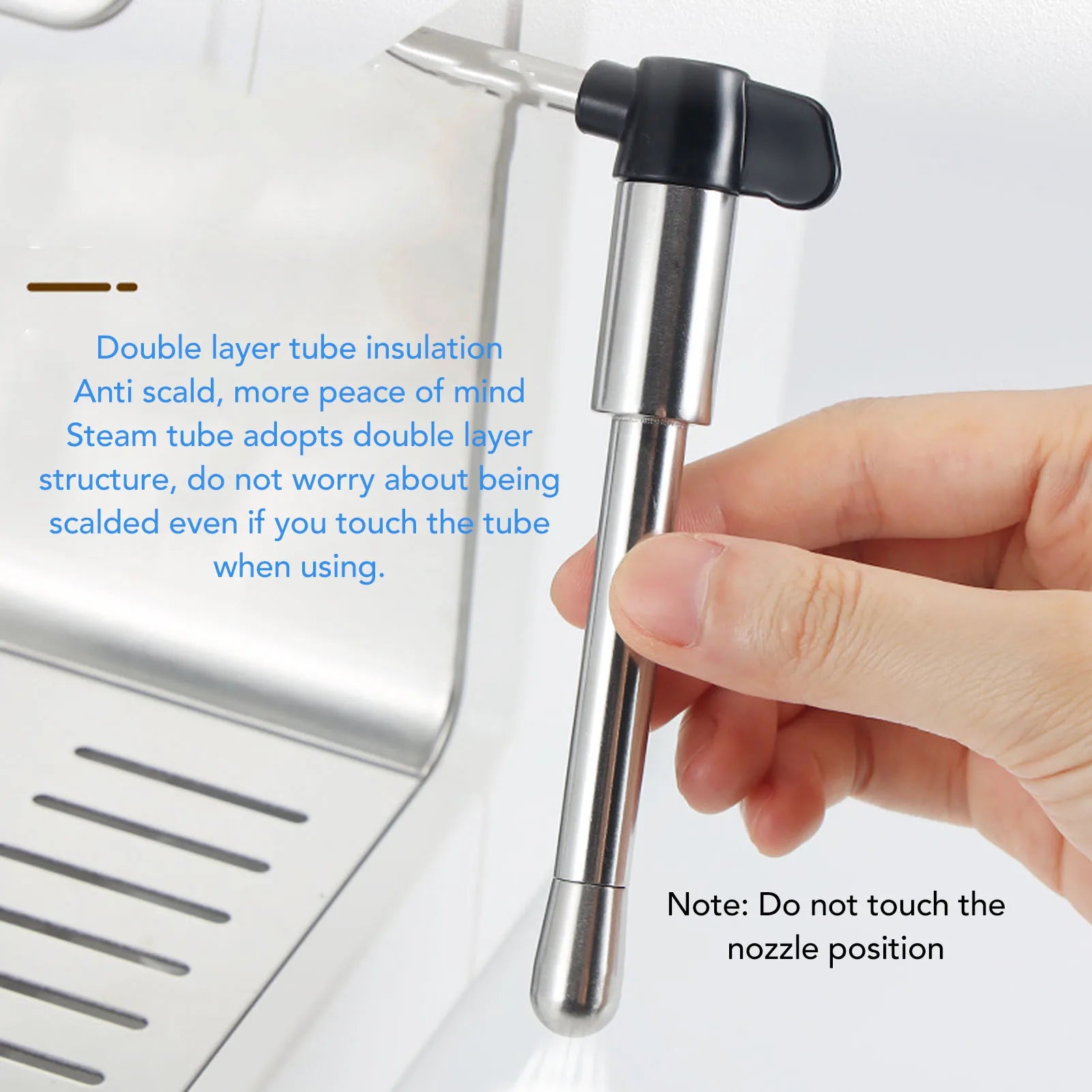 Coffee Machine Steam Spout Coffee Machine Steam Wand Stainless Steel Coffee Maker Steam Spout Nozzle Tip Replacement for EC685 Oasis Select