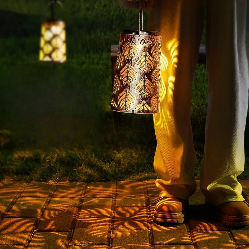 Solar-powered Hanging Lamps, Garden Lamps, Outdoor Landscape Balconies, Home Decoration, Garden Retro Iron Lanterns Oasis Select