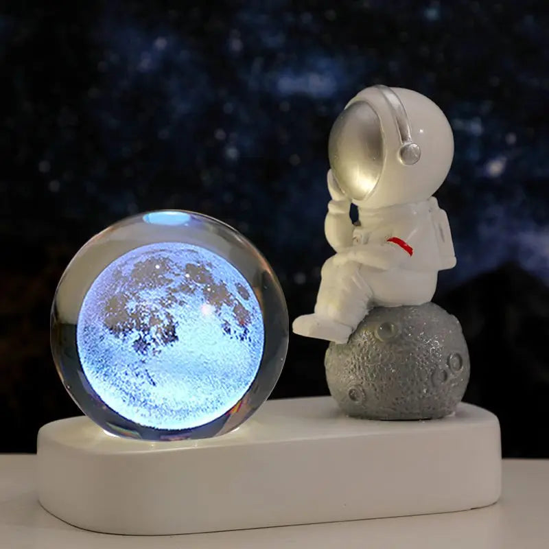 Astronaut Night Light Desktop Small Ornaments Decorative Crystal Ball