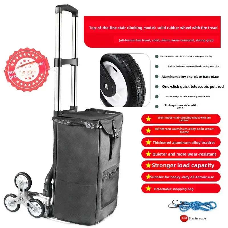 Multi-functional Climbing stairs, hand-pulled cart, luggage cart, trolley cart, small pull cart, folding small trailer Oasis Select dpk-b