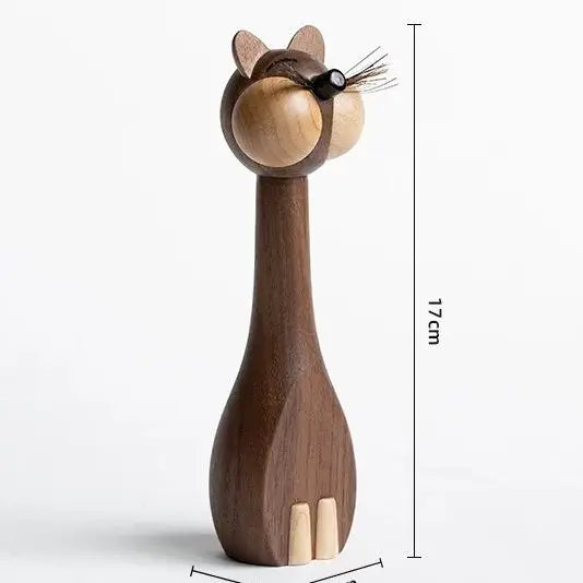 Cat-themed Creative Wooden Ornaments Soft Furnishings Wooden Toys Home Decorations Zodiac Birthday Gifts Dolls mouse Oasis Select