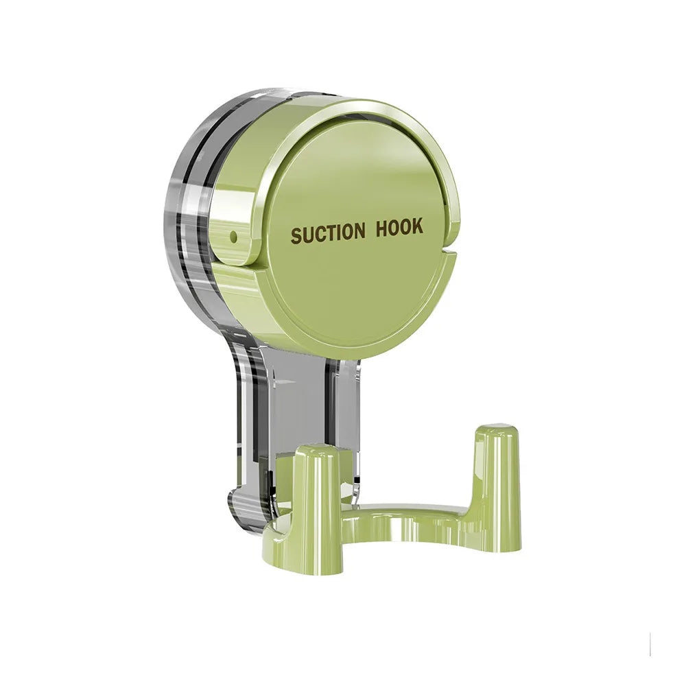 Self-adhesive Suction Cup Double Head Hooks Removable Wall Mounted Keys Clothes Hooks Multifunctional No-Drilling Oasis Select Green