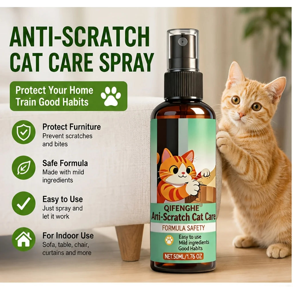 Fresh Scent Cat Anti-Scratch Deterrent Spray Safe Fast Drying Gentle Formula for Scratch Prevention And Training Protection Oasis Select