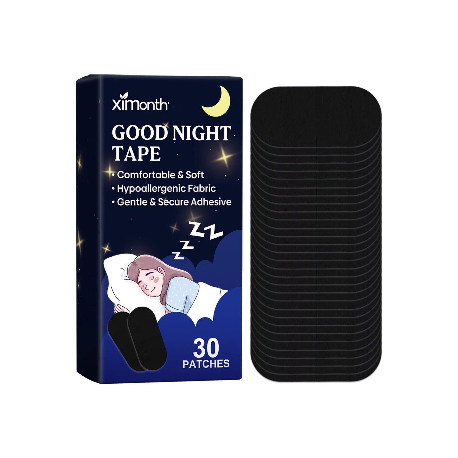 Ximonth Stop Snoring Sleep Care Patch Improve Breathing Helping Sleeping Easy Using Anti Snore Adult Mouth Correction Stickers Oasis Select 30pcs Boxed