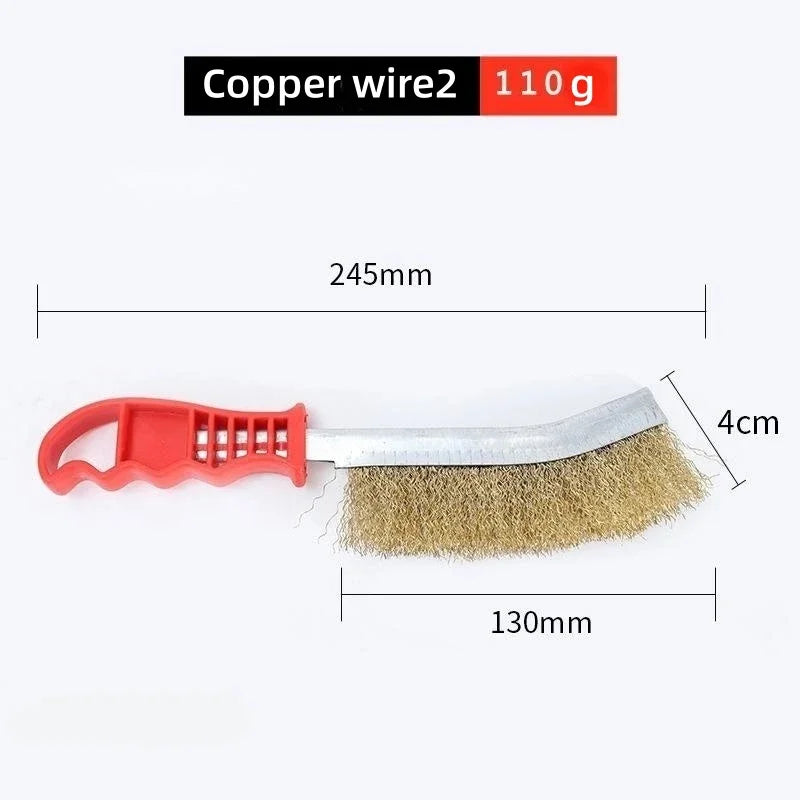 1pc Wire Brushe Brass Plated Steel Wire Stainless Steel Wire Brush Grill Cleaner BBQ Grill Steel Wire Brush Cleaning Tools Oasis Select Copper wire2