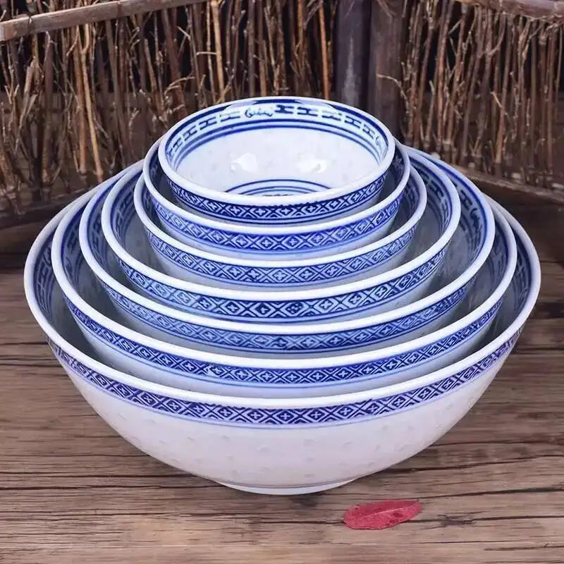 Blue And White Ceramic Tableware Porcelain Ramen Soup Bowl Rice Bowl Dragon Pattern Vintage Dinnerware Oasis Select