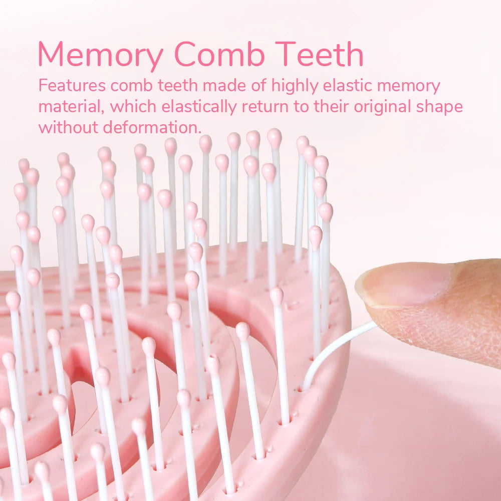 Pastel Spiral Vent Hair Comb – Oak Wood Handle | 3 Colors Hair Styling Comb Oasis Select