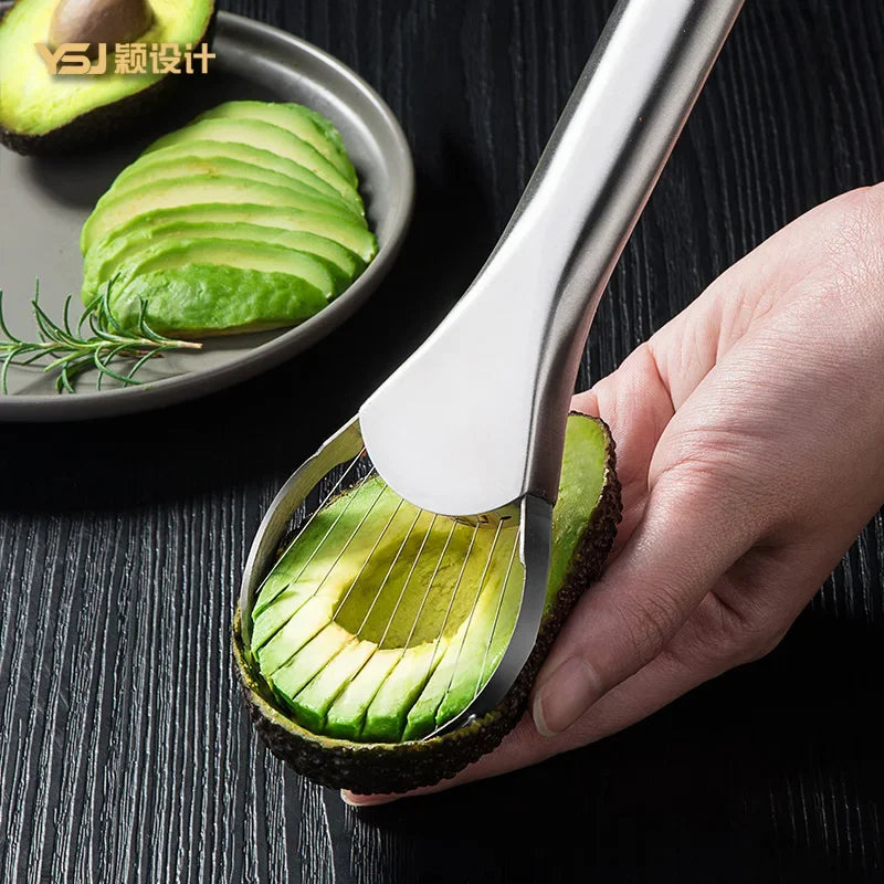 Avocado Knife Gadget Stainless Steel Cutter Kitchen Gadgets Fruit Cutting Artifact All for Kitchen and Home Dragon Fruit Slices Oasis Select 1pc
