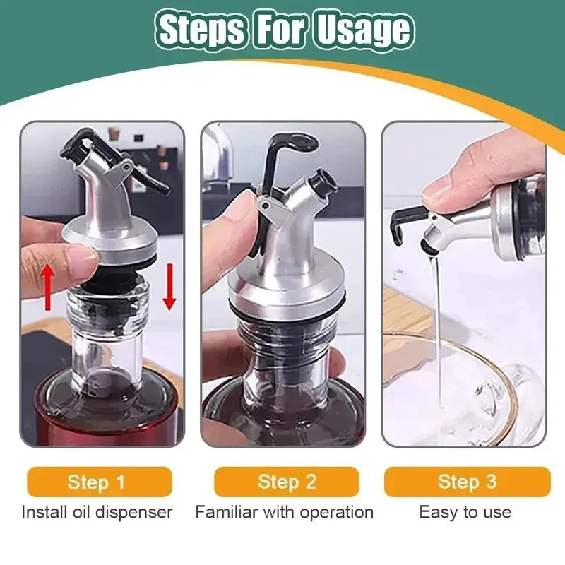 1/2/3/4pcs Oil Vinegar Bottle Stopper Leak-Proof Oil And Vinegar Dispenser Pour Spouts Multifunctional Suitable For Most Bottles Oasis Select