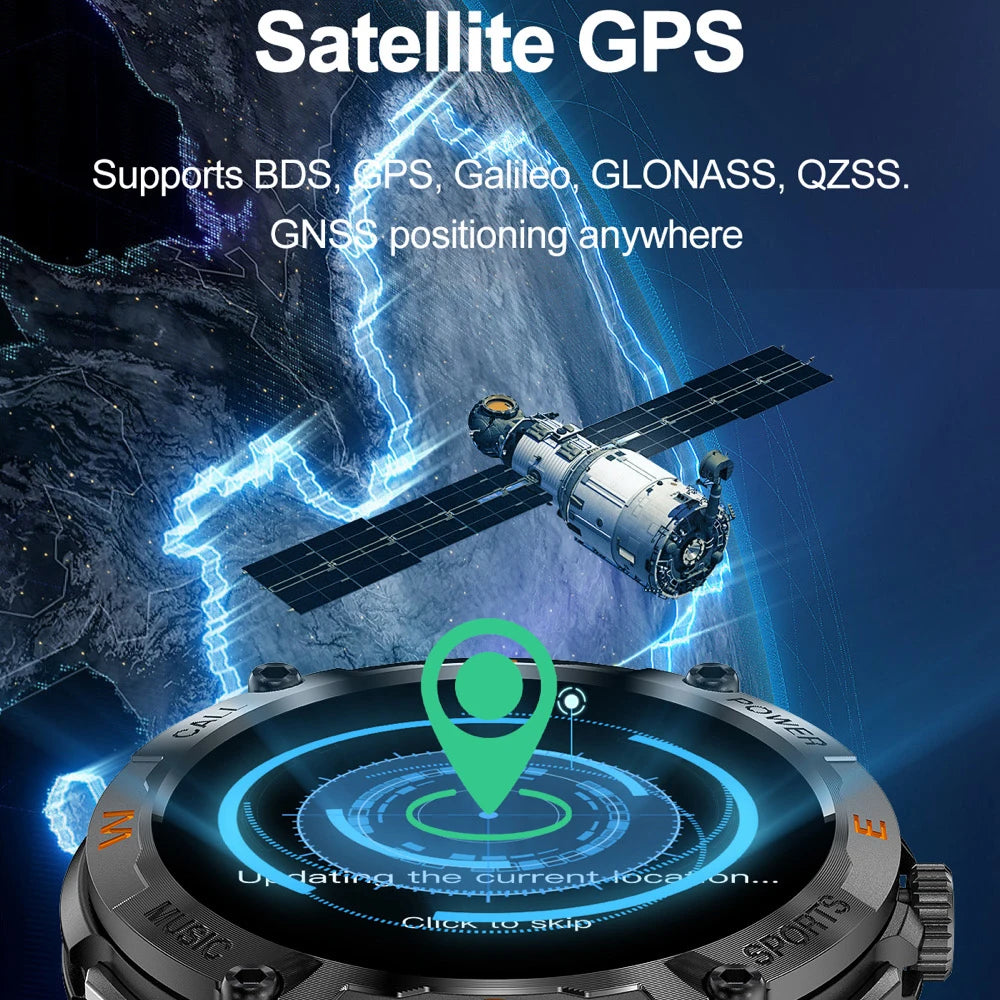 Outdoor Deep Waterproof Smartwatch GPS Sports Smart Watches Men Blue Tooth Call Sports AMOLED Screen Heart Rate Health Detection Oasis Select