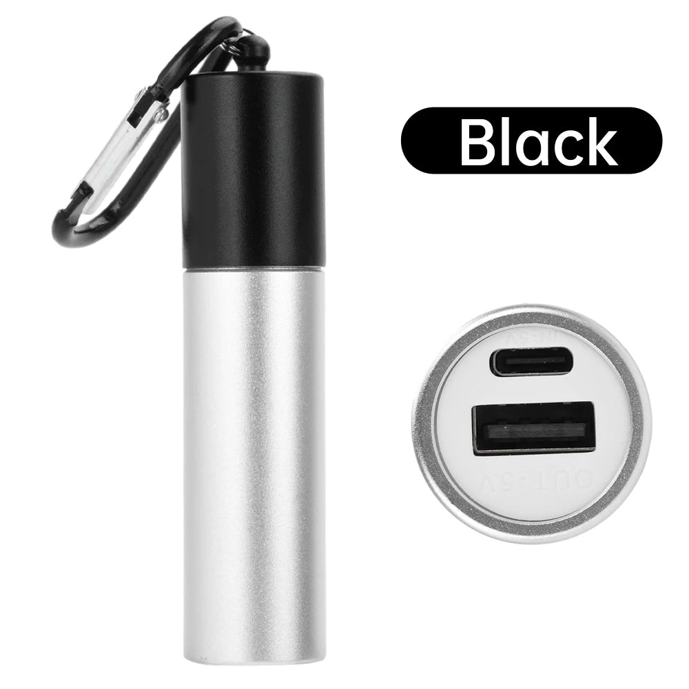 5V 2A 1x 18650/21700 USB Type-C Battery Charger Case DIY Power Bank Box For Phone Electronic Charging Not Including Batteries Oasis Select Black