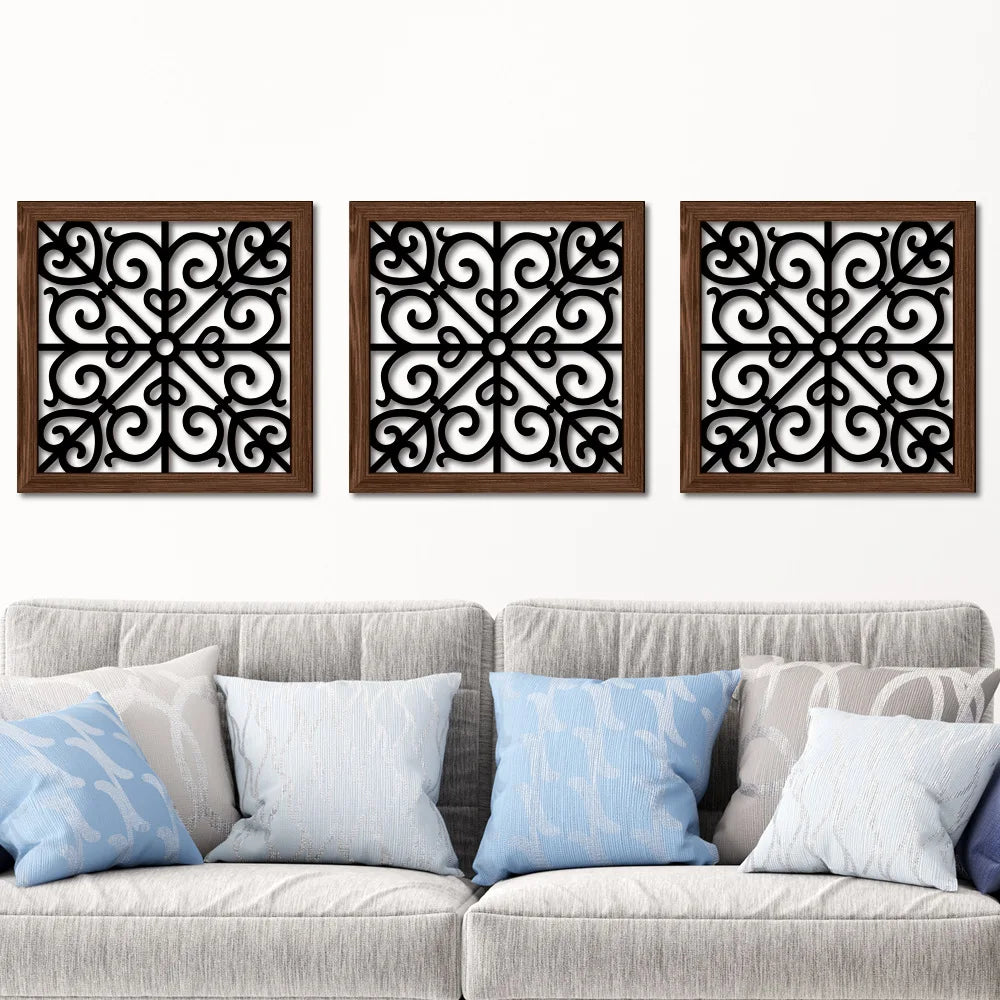 Wooden hollowed out UV printed wood grain home wall decoration can be pasted with living room and bedroom murals room decor Oasis Select