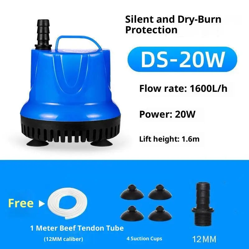 60HZ Submersible Aquarium Water Pump for Fish Tank Hydroponic Pond Powerhead Fountain Cycle Filter - Aquarium Equipment Oasis Select 20W 1M With Pipe