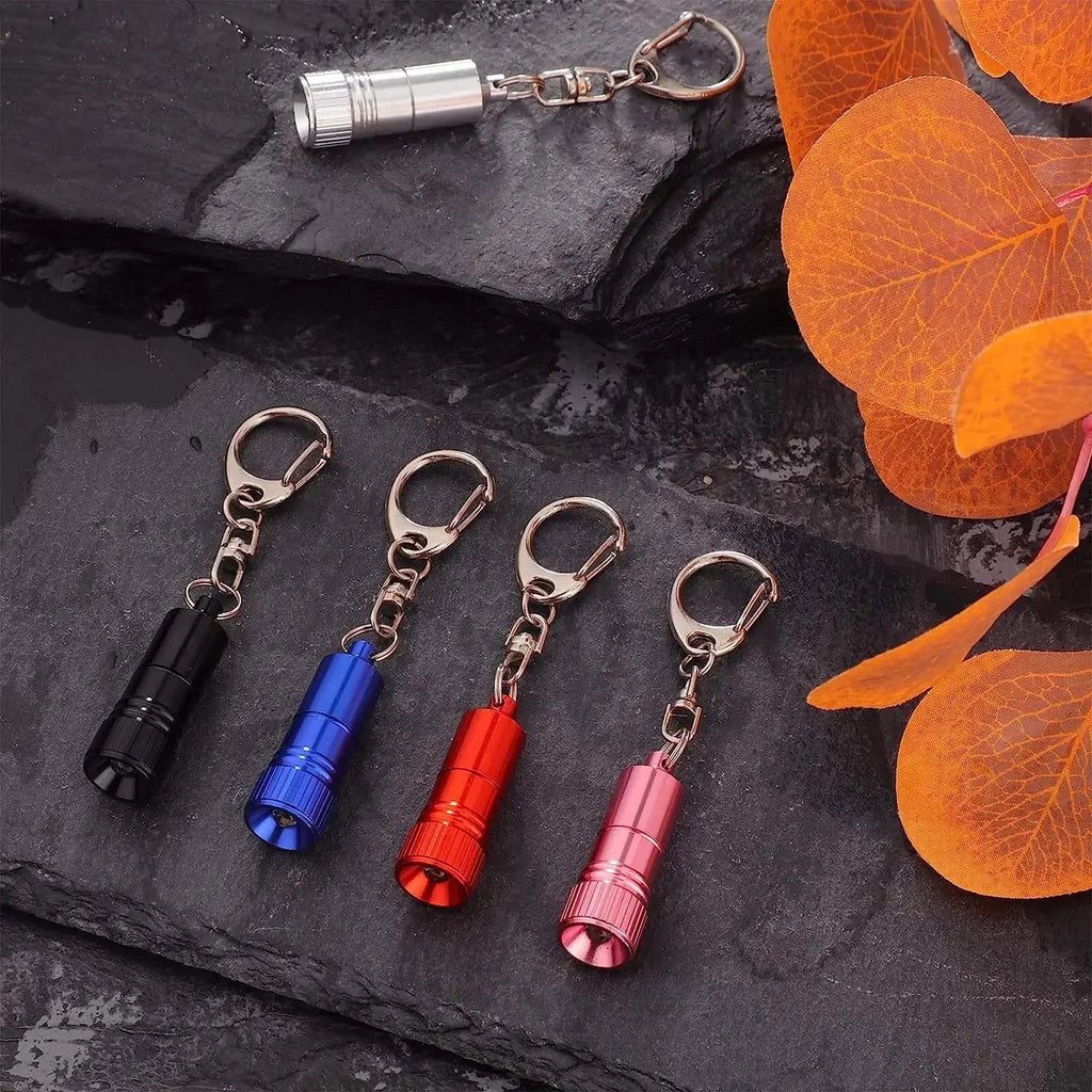 Mini LED Flashlight Pocket-sized Emergency Light Key Ring Flashlight Keychain Lights Small Torch with Button Battery Oasis Select