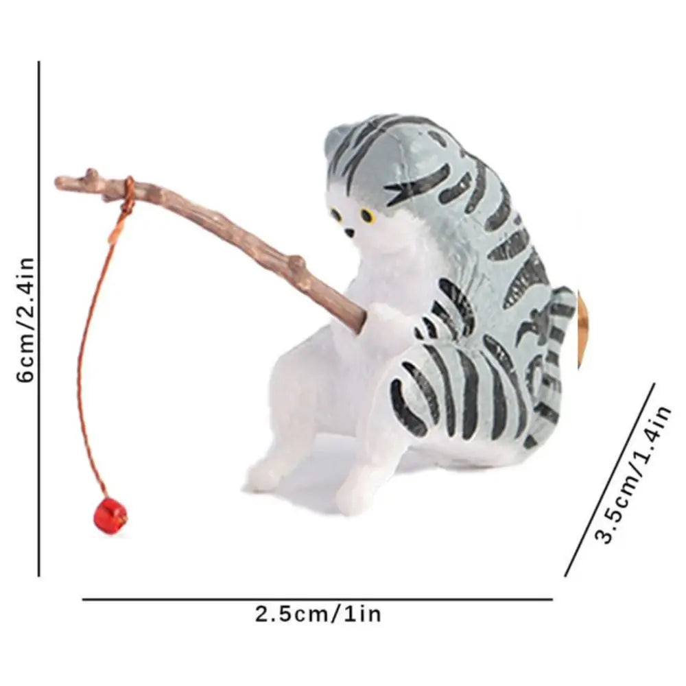 Fishing Cat Figurine – Aquarium Fish Tank Ornament Decor