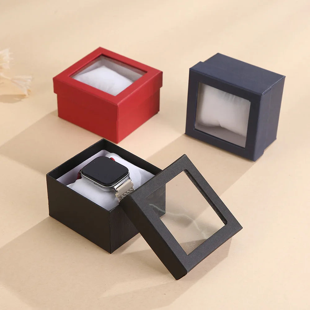 Pinstripe Transparent Watch Box | Jewelry Storage Gift Case