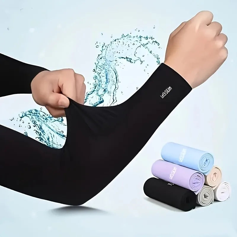 4 Pairs Lightweight Summer Arm Sleeves, UV Protection Elastic Breathable Design for Outdoor Cycling & Motorcycle Use Oasis Select