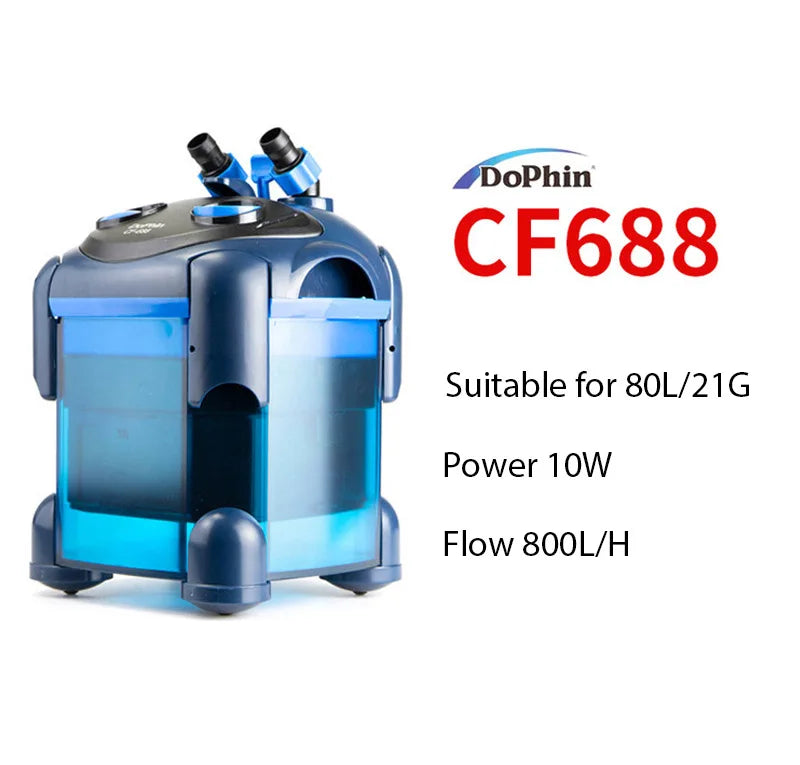 Dophin Aquarium External Filter Silent Fish Tank Clean Water UV Lamp Oasis Select CF-688 220-240v 50hz