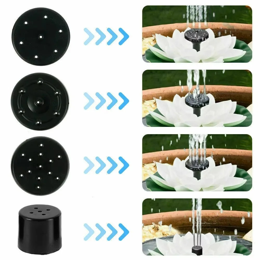 Solar Water Fountain,Floating Mini Lotus Water Pump/Pond Pump,Perfect DIY Pond Decoration DIY Bird Bath,1.2W Waterfall Fountain Oasis Select