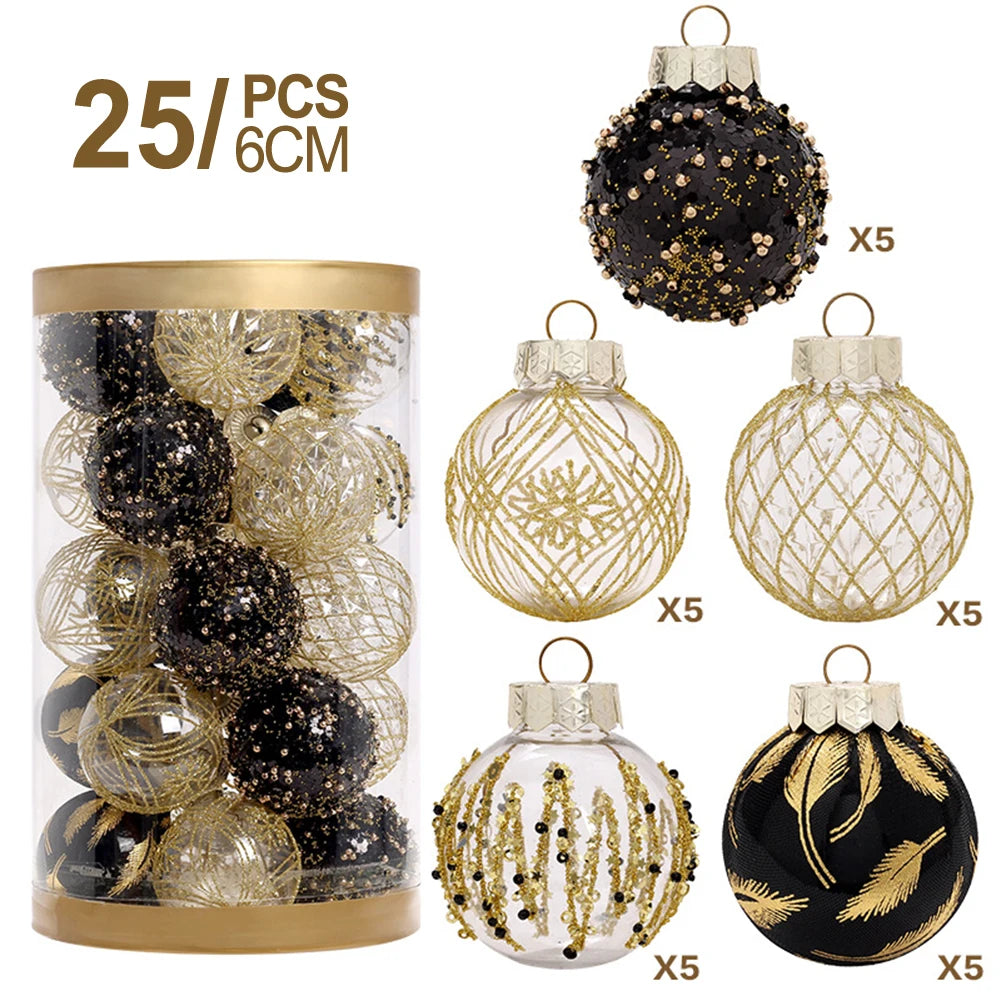 Pendant Christmas Ball Outdoor Indoor Living Room Festive Atmosphere For Holiday Wedding Ornaments Tree High Quality Oasis Select Black Gold China Mainland