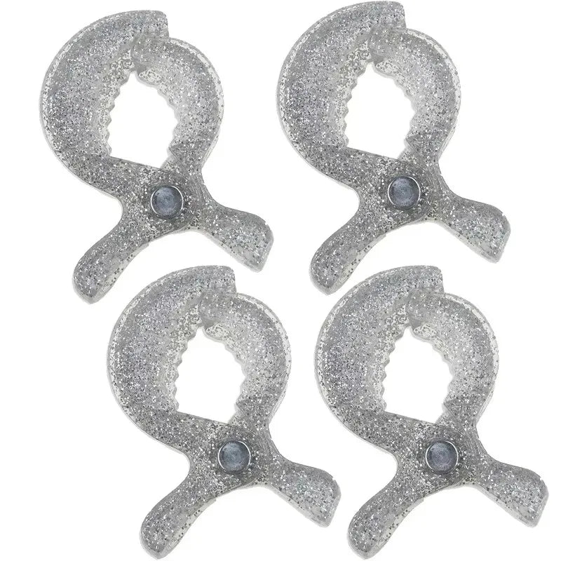 4/2PCS Baby Stroller Clamp Alligator Clip Pram Peg Portable Stroller Hook Baby Car Seat Clips Toddler Baby Stroller Accessories Oasis Select Silver 4pcs