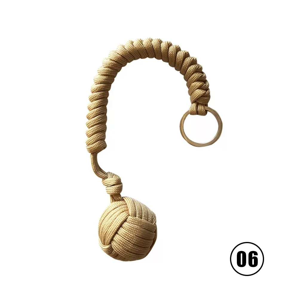 Monkey Fist Paracord Keychain with Steel Ball | EDC Survival