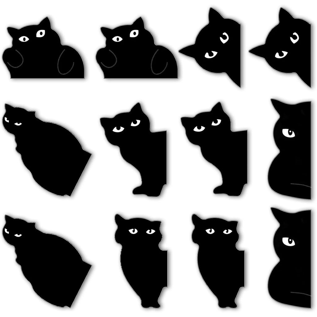 6/12cs Magnetic Bookmarks For Book Lovers, Black Cat Cute Bookmarks For Cat Lover Gifts,and Students Teachers School Home Oasis Select 12PCS