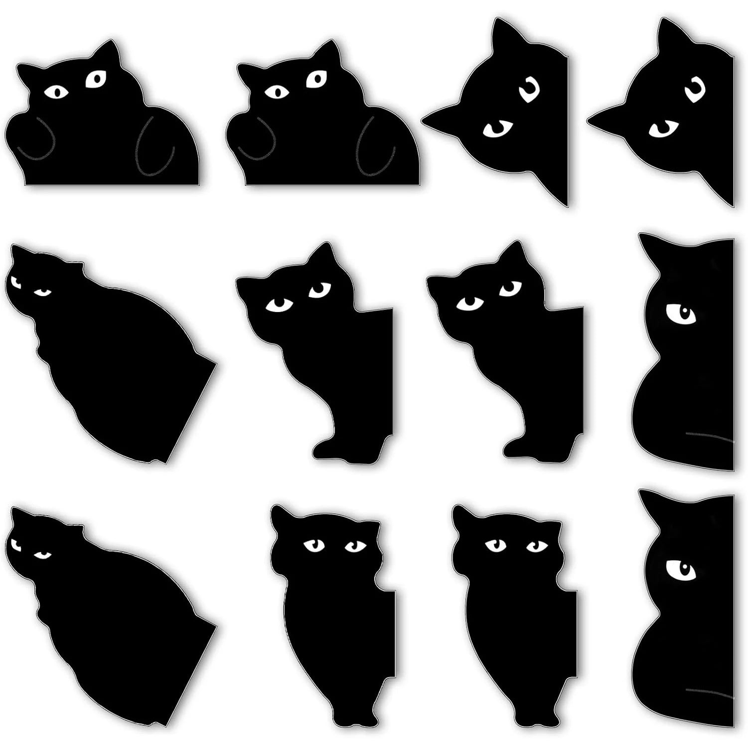 6/12cs Magnetic Bookmarks For Book Lovers, Black Cat Cute Bookmarks For Cat Lover Gifts,and Students Teachers School Home Oasis Select 12PCS