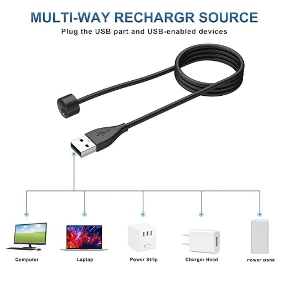 2-Pack USB Charger for Xiaomi Mi Band 5/6/7 & Amazfit Band 5 Smartwatch Charger Cable Oasis Select
