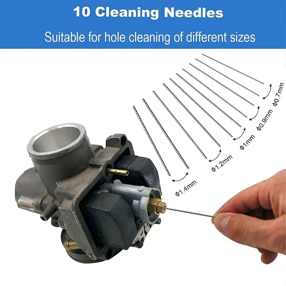Carburetor Cleaning Tool Carbon Dirt Jet Remove Brushes Needles for Car Motorcycle Moped Scooter ATV Carb Jets Wire Cleaner Kits Oasis Select