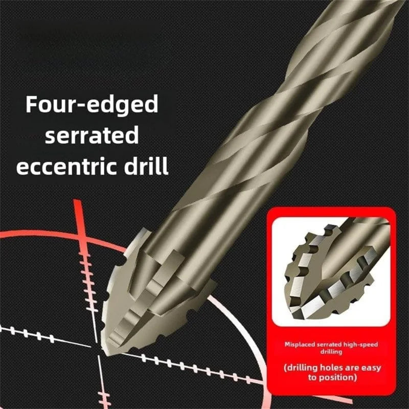 4pcs Concrete Drill Bit Kit Tungsten Carbide Drill Hard Alloy Cross Drill Bits Set for Glass Plastic Wood Brick Puncher Oasis Select