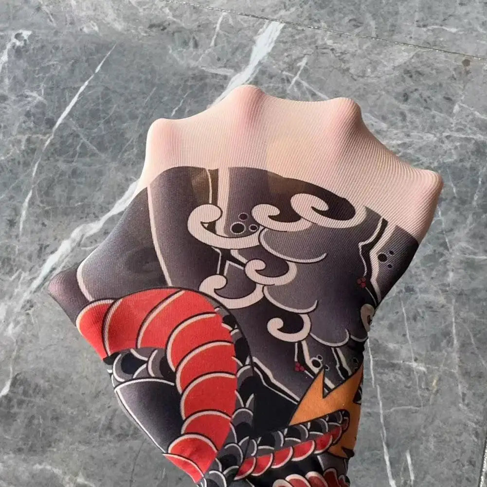 1PCS Tattoo-Inspired Single Leg Fishnet Stockings - Snag Resistant Sheer Tights for Women & Men, Comfortable Fashion Legwear Oasis Select