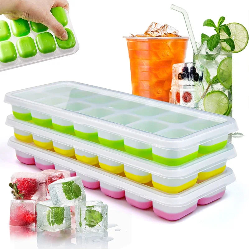 14 Grid Ice Cube Tray Silicone Mold Square Ice Cube Tray Mold Ice Cube Maker Non-toxic Durable Bar Pub Wine Ice Blocks Maker Oasis Select