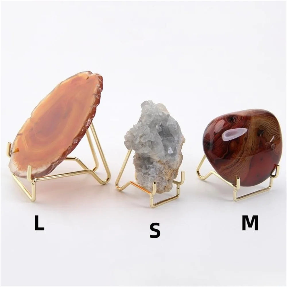 1PCS Metal Arm Display Stand Easel For Gemstone Mineral Home Decor Minerals Fossils Rocks Geode Display Stands Crystals Holder Oasis Select