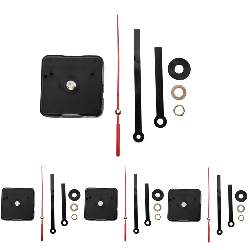 4X Quartz Clock Movement Mechanism DIY Repair Parts Black + Hands Oasis Select NONE