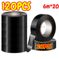 Black Electrical Insulation Tape Wire Bundle Insulation Auto Wiring Wrap Cable Adhesive Insulating Tape Electro Home Improvement Oasis Select 120M(20pcs) 16mm