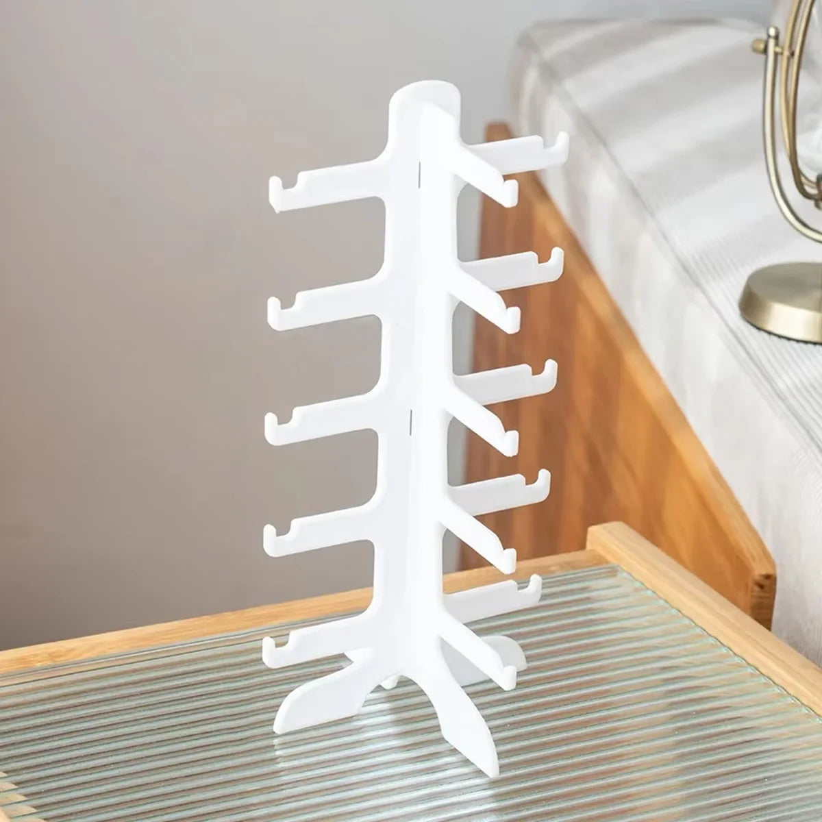 1pc, Vertical glasses storage rack, fashionable multifunctional glasses rack, plastic glasses display rack, glasses display rack Oasis Select WHITE